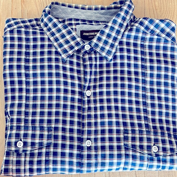 Men’s Johnston & Murphy XL Short Sleeve Plaid Button Down Shirt - Picture 4 of 4